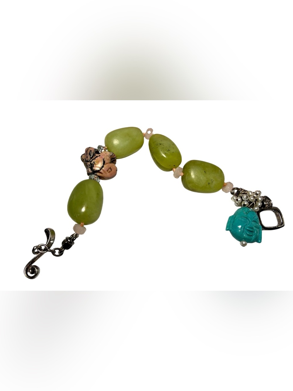 Jade.Turquoise.Silver Avant-garde Bracelet